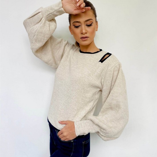 Bej Omuz Detay Kazak