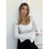 Beyaz İspanyol Kollu Bluz