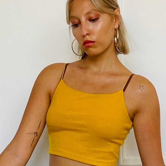 İp Askılı Hardal Kaşkorse Crop