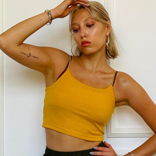 İp Askılı Hardal Kaşkorse Crop