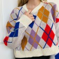Kadın Çok Renkli Örme Triko Bisiklet yakalı Kazak