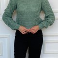 Kadın Örme Mint Triko Kazak
