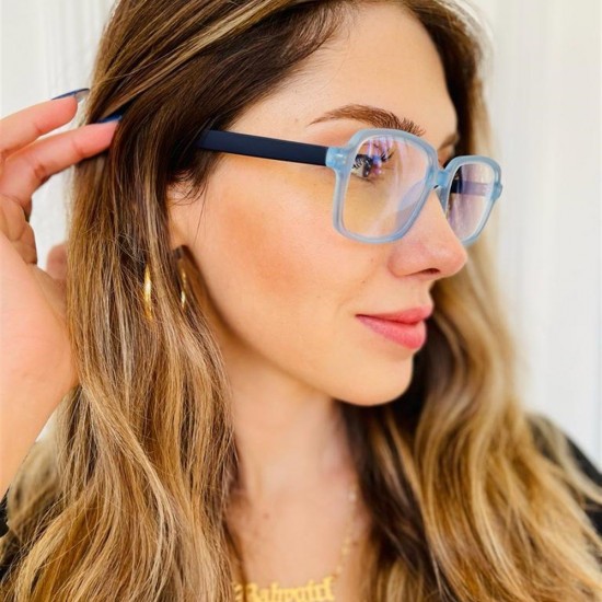 Mavi Çerçeve Mavi Işık Korumalı Blue Block Gözlük Unisex