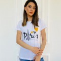 Sarı Kalpli Paris Yazılı T-Shirt