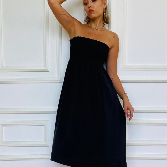 Siyah Askılı Madonna Elbise