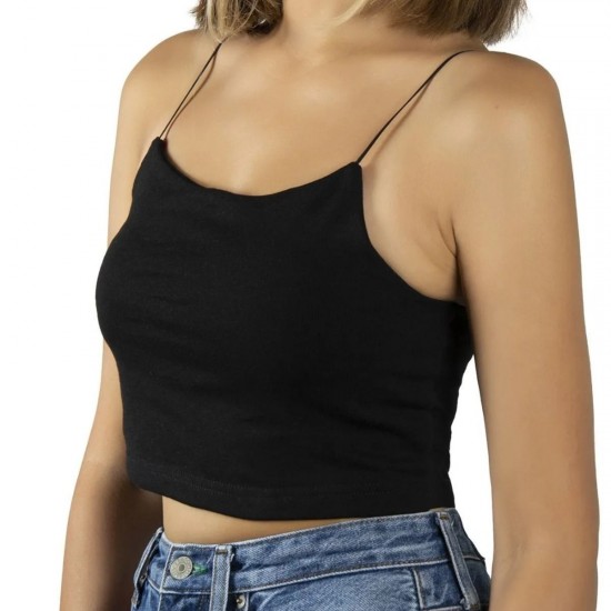 Kadın Pamuklu İp askılı Crop Bluz