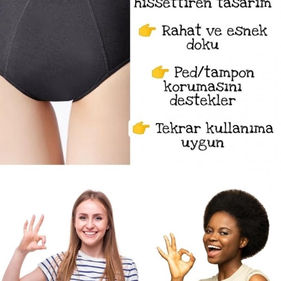 Regl Külodu Kadın Özel Gün Külotu Hijyenik Ped Külodu Günlük Ped Iç Çamaşırı