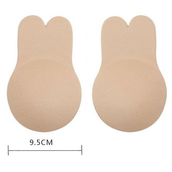 Kadın Ten Renk Göğüs Dikleştirici Göğüs Ucu Gizleyici Push Up Silikon Bra Rabbit