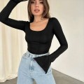 İspanyol Kol Basic Crop Top