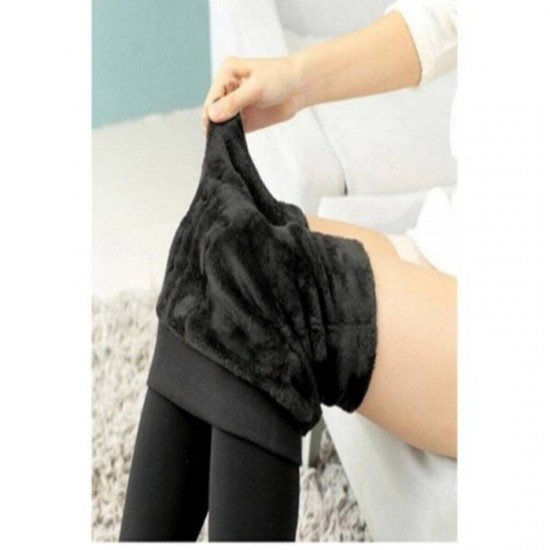 Kadın Siyah Termal Kışlık Içi Peluşlu Tayt