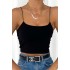 Kadın Ip Askılı Crop Bluz Siyah