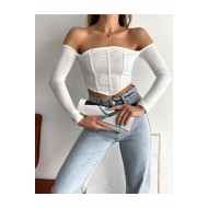 Uzun Kollu Fermuarlı Crop