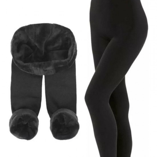 Kadın Siyah Içi Peluşlu Kışlık Termal Tayt