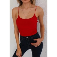 Kadın Pamuklu İp askılı Crop Bluz