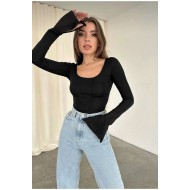 İspanyol Kol Basic Crop Top